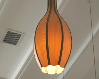 Wood Veneer Hanging Lamp, Wood Veneer Pendant Lamp, Unique Light Fixtures - DROP 45 PENDANT