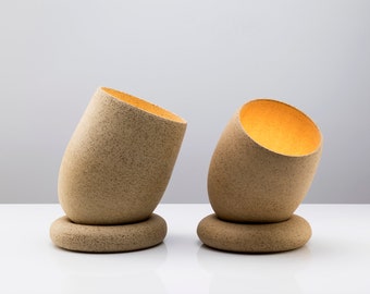 Set on 2 Ceramic Table Lamps, Modern Desk Lamp, Minimalist Office Decor, Sleek Desk Lamp - TABLA