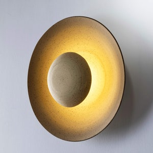 Ceramic Round Wall Sconce - ECLIPSE Beige