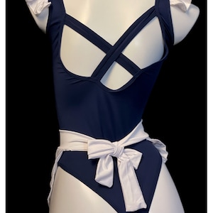 Franse meidjurk Fancy Dress met choker Cosplaykostuum Franse meidjurk Cosplayjurk Ruffle Trim Maid Dress afbeelding 2