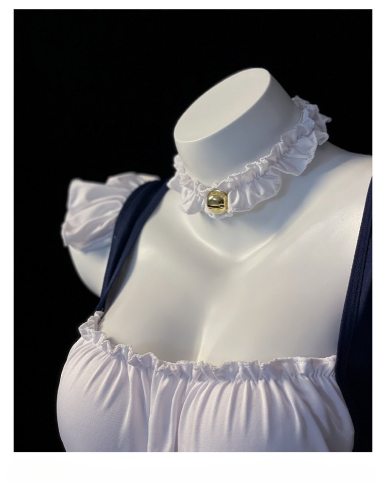 Franse meidjurk Fancy Dress met choker Cosplaykostuum Franse meidjurk Cosplayjurk Ruffle Trim Maid Dress afbeelding 6