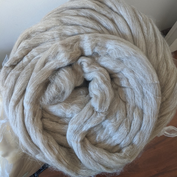 4.4 lb Wholesale Wool Roving, Roll un-dyed Gray Wool Top Fiber Spinning, Felting, Knitting, Weaving Wool supplies Wool Bump chunky yarn Etsy