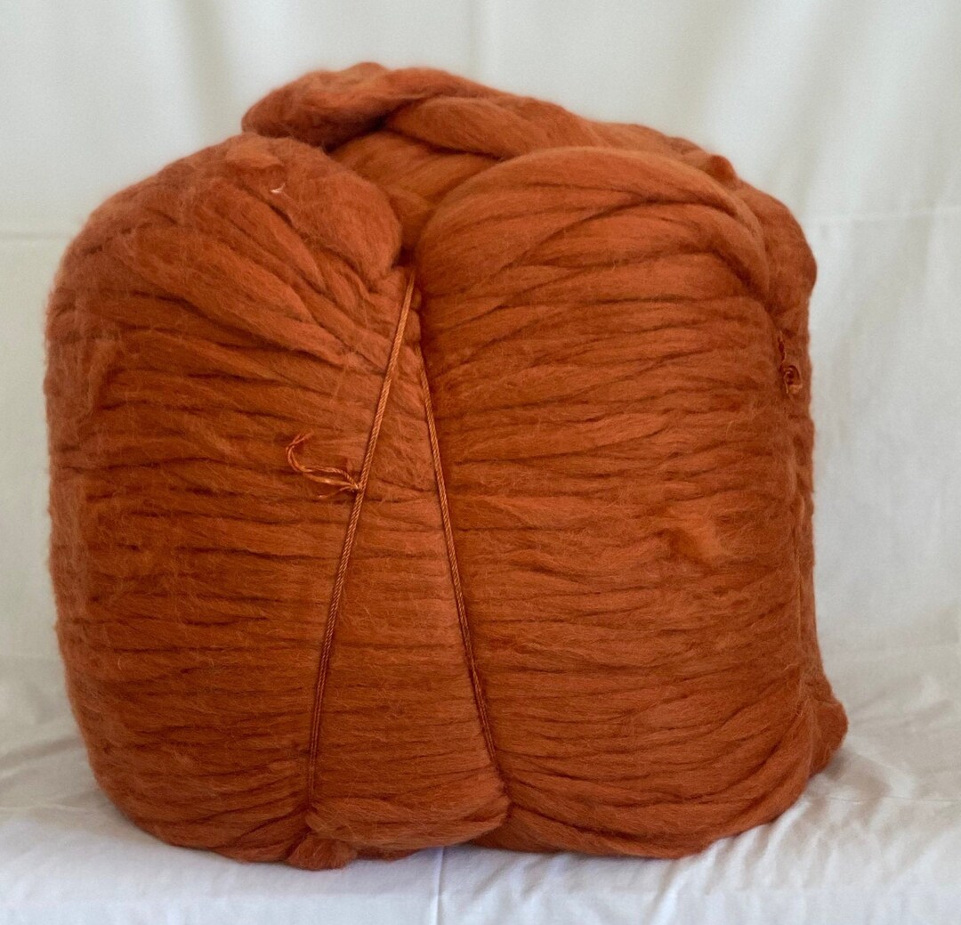 Wool Roving, Bulk Ocher Color Wool Top Fiber Spinning, Felting