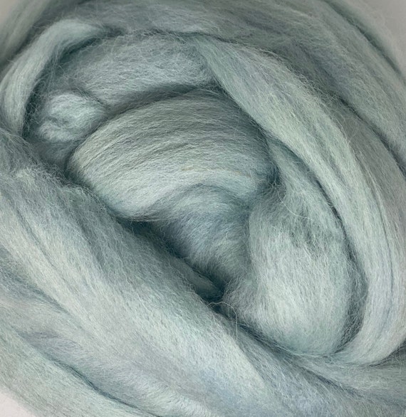 Wool Roving bulk Light blue color Wool Top Fiber Spinning Etsy