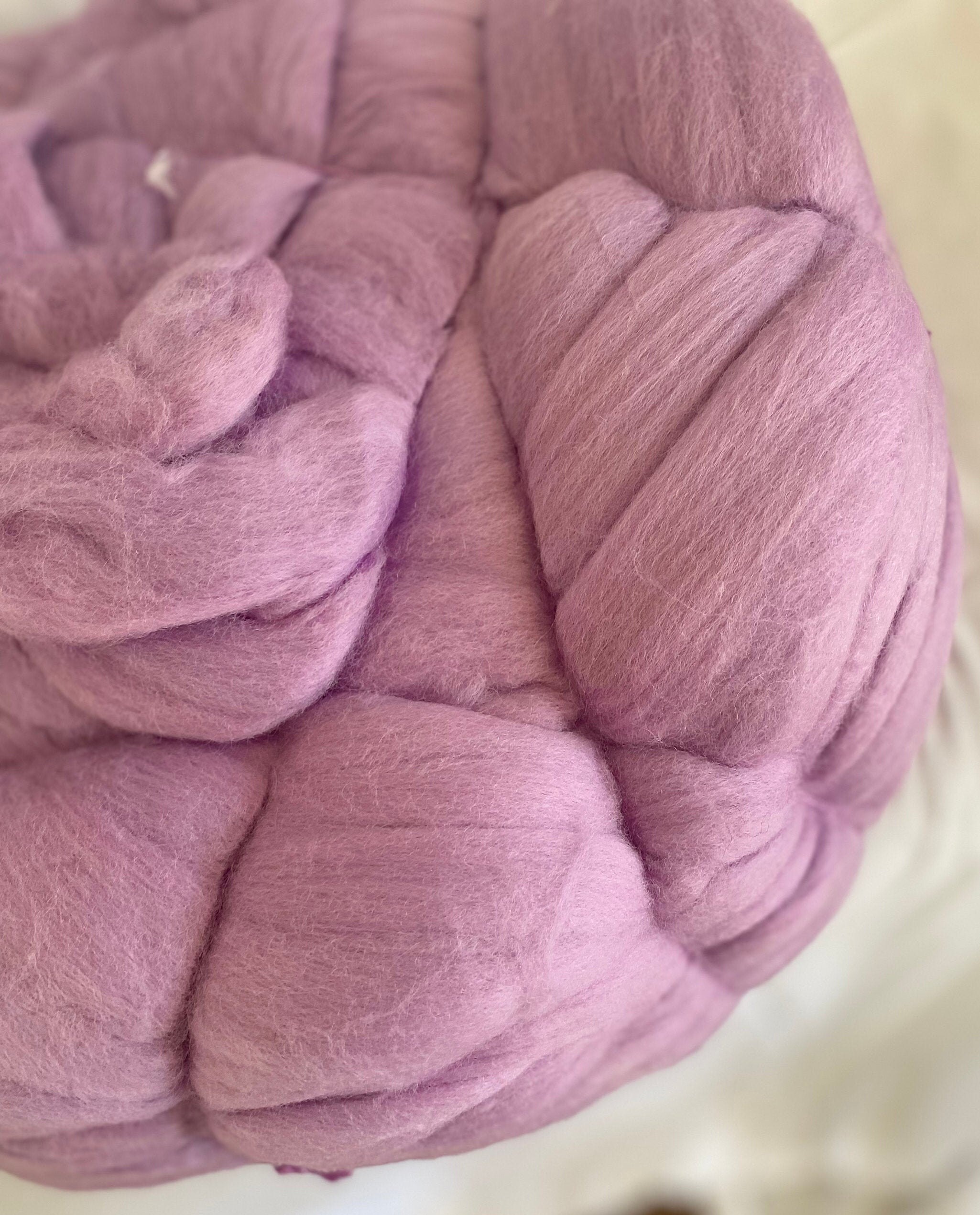 Wool Roving bulk Lavender color Wool Top Fiber Spinning Etsy