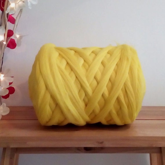Wool Roving Bulk Lemon Yellow Color Wool Top Fiber Spinning Etsy