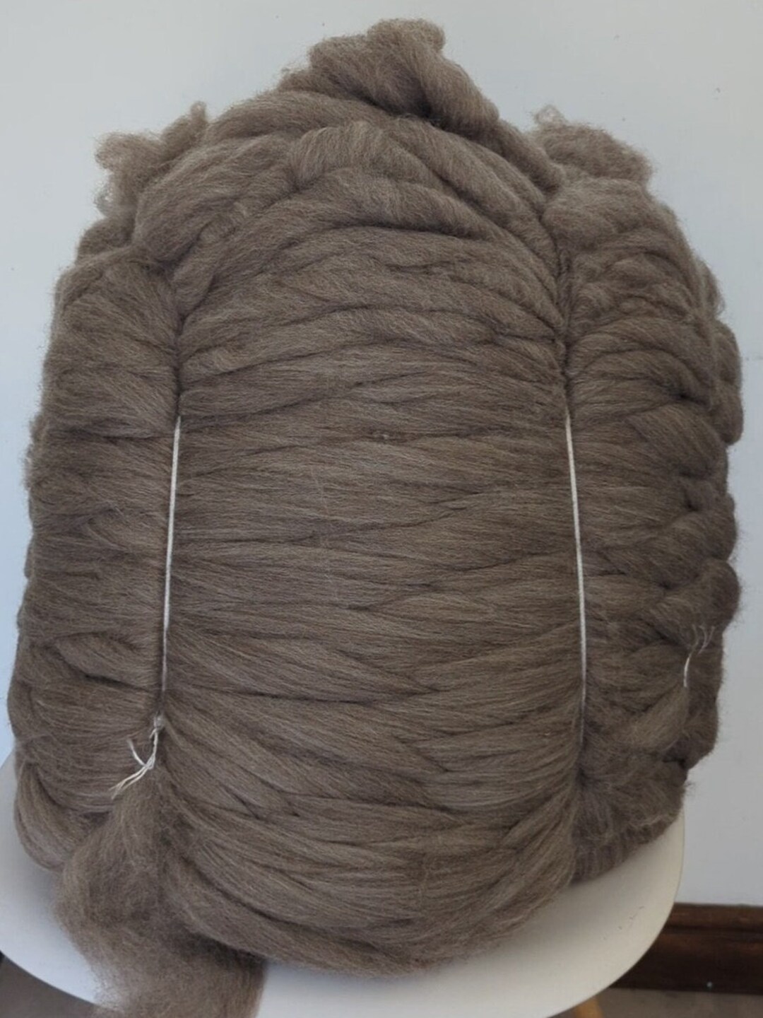 21 Lb Wholesale Wool Roving,un-dyed Fawn Gray Wool Top Fiber Spinning ...