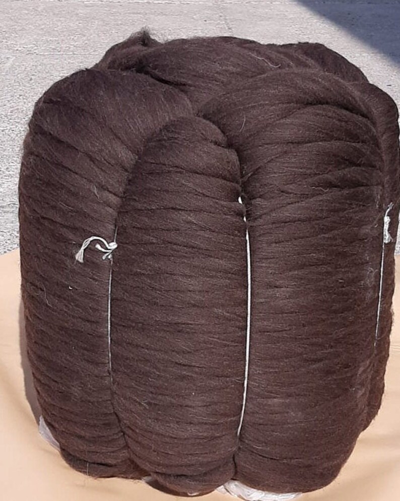 22lb Wholesale Roving Wool Natural Undyed Dark Brown CHUNKY Etsy