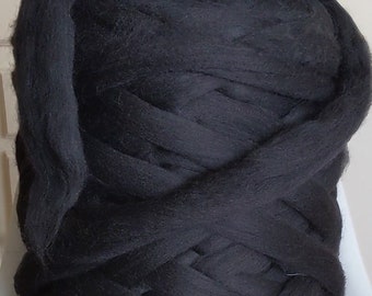 4.4 lbs Pounds black Wool Top Roving Fiber Spinning, Felting, Weaving, Knitting Crafts,chunky,bulk bump sale esty