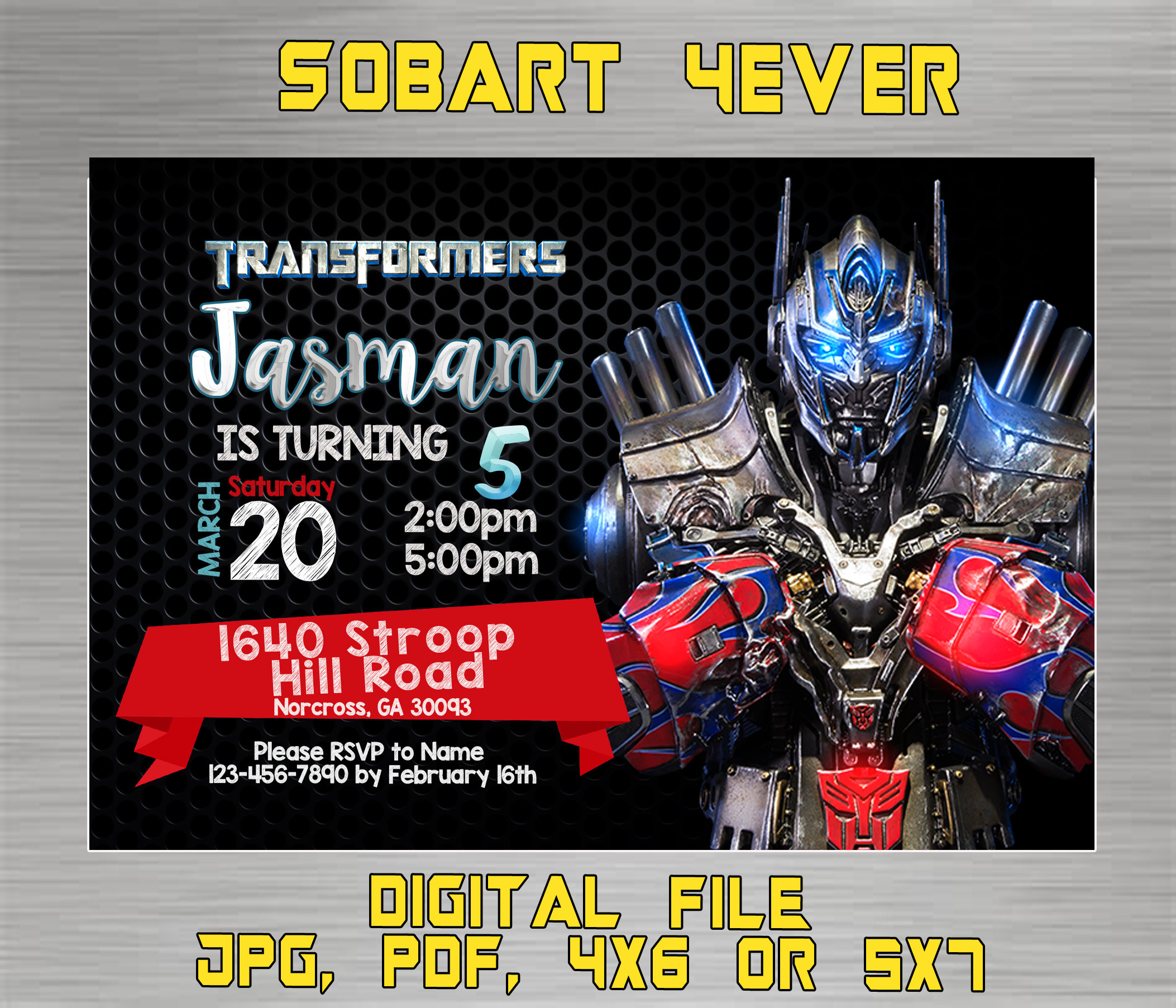 Transformers invitation transformers birthday invite Etsy