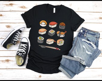 Sushi Shirt, Funny Sushi Shirt, Cute Sushi TShirt, Sushi Lover, Unisex Graphic Tops, Kawaii Sushi, Cute Sushi Gift, Free Shipping