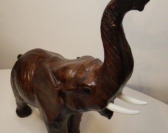 Leather Elephant Vintage Etsy