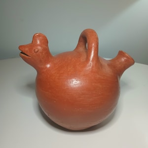 Rare Vintage Pre-Columbian Style  Terracotta Bird Jug/ Pitcher Hand Made Collectible Decor. 10&quot; x 8&quot; x 6.5&quot;