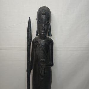 Large African Wooden Figurine. 3&quot; x 13.5&quot;