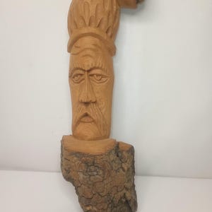 Vintage  Hand Made Spirit Man Sculpture. 11.5&quot; x 2.5&quot;