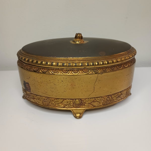 Beautiful Antique Jewelry Box. 6" x 3"