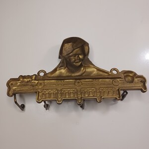 Rare Vintage Brass African American Depiction Of Black Lady 19th Century Tie Hanger Wall Decor. 11.5 x 7 image 10