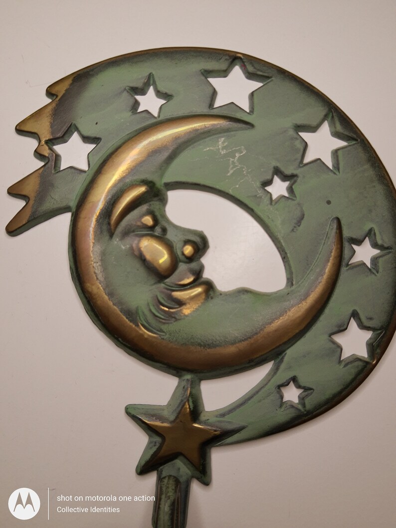 10 x 7 Vintage retired PartyLite metal moon wall candle holder