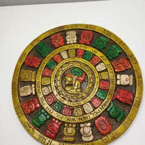 Vintage Aztec Mayan Calendar Wall Decor. 8.5&quot;