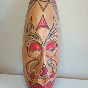 Beautiful Carved Wooden Wall Mask.12" x 4"