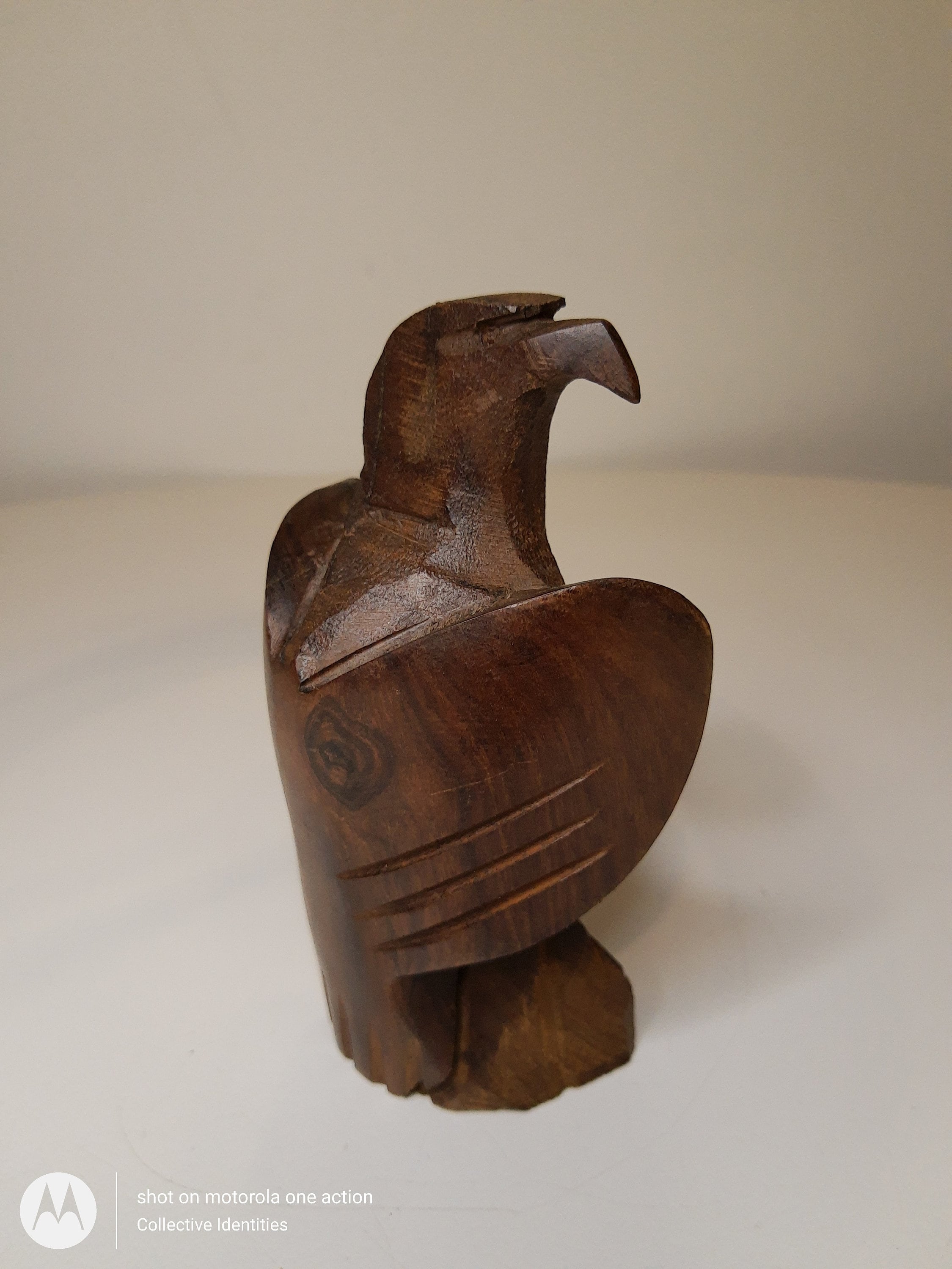Hand carved wooden Eagle statue. 2 x 5 Etsy