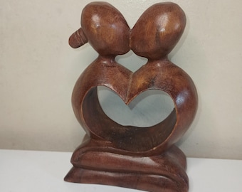 Carved in Love Couple Sculpture. 4" x 5"