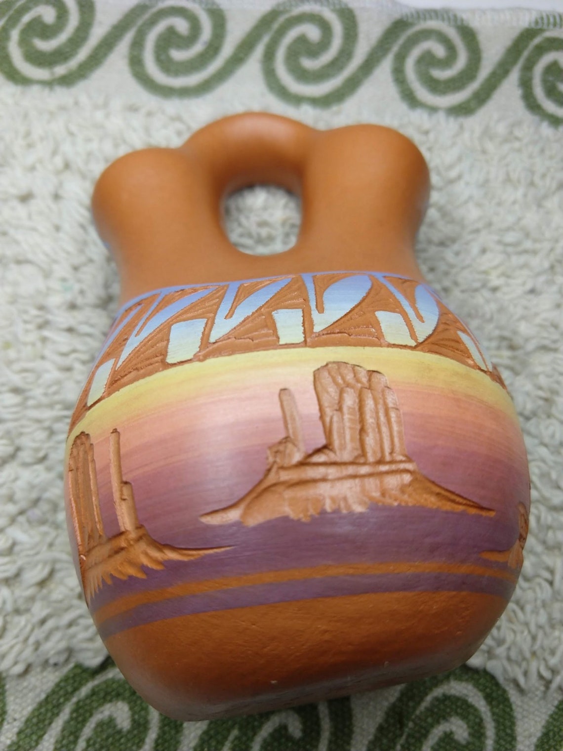Vintage Navajo Mesa Verde Pottery hand etched Wedding Vase Etsy
