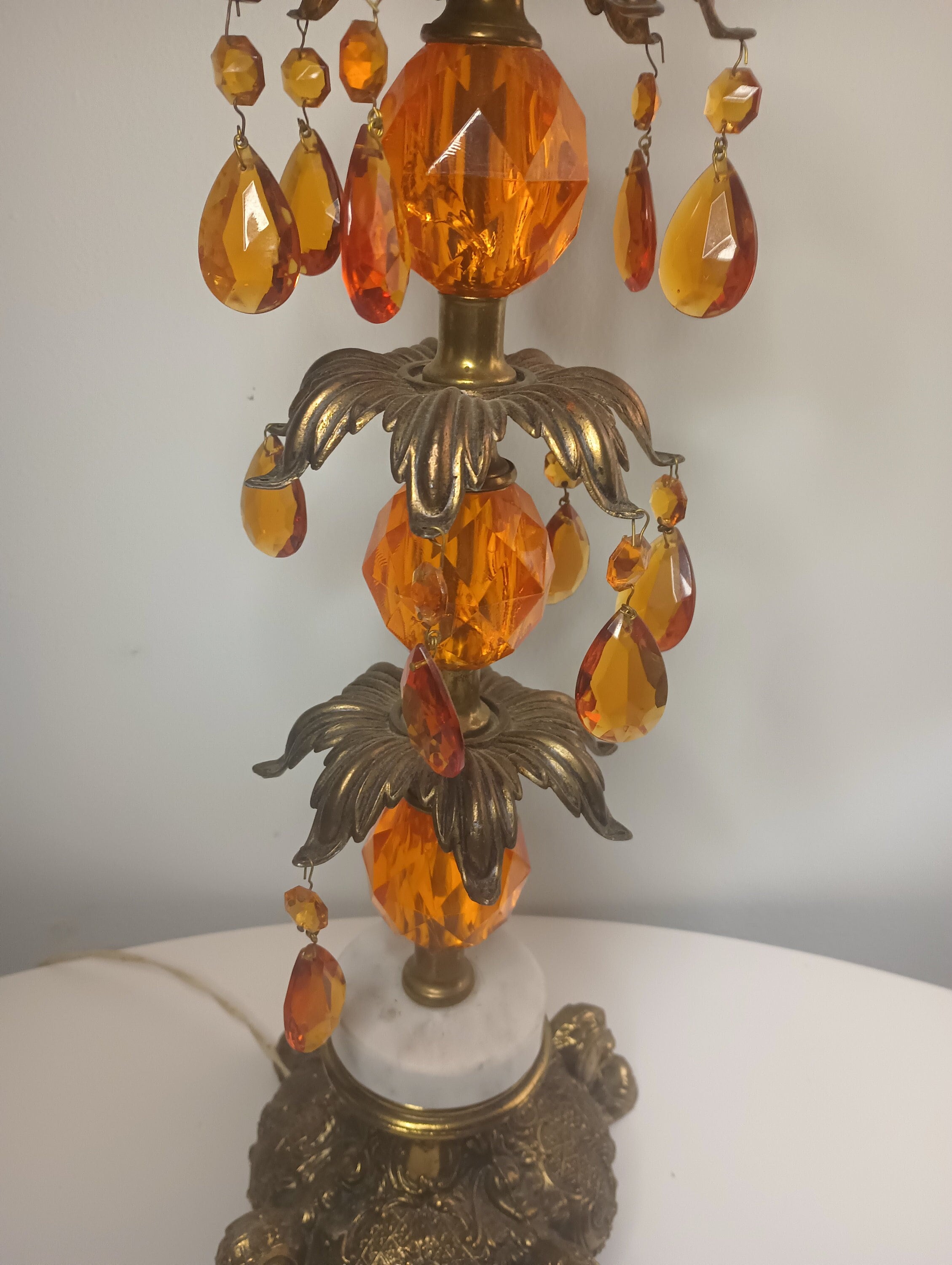 Orange cheap crystal lamp