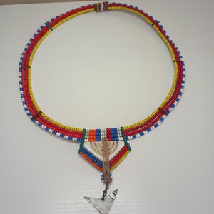 Beautiful African Choker Hand Made Necklace. 10.5&quot; x 7&quot;