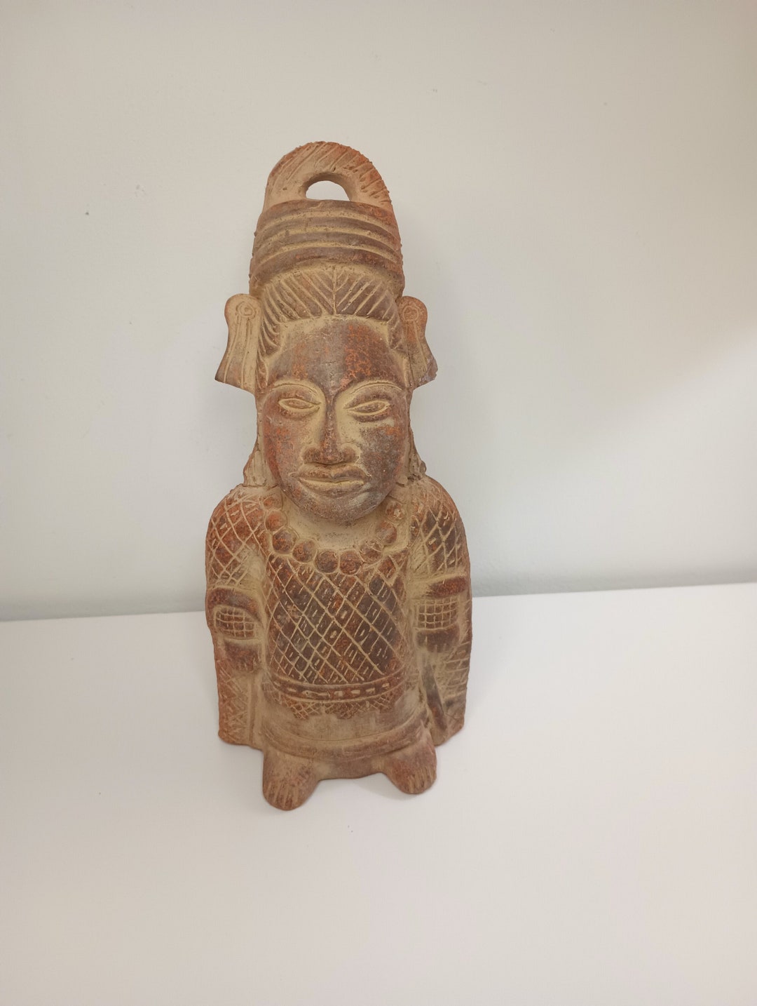 Vintage Large Aztec Mayan Clay Figurine. 5 X 11 Etsy