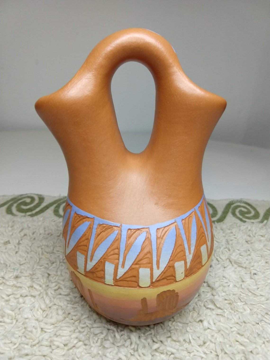Vintage Navajo Mesa Verde Pottery hand etched Wedding Vase Etsy