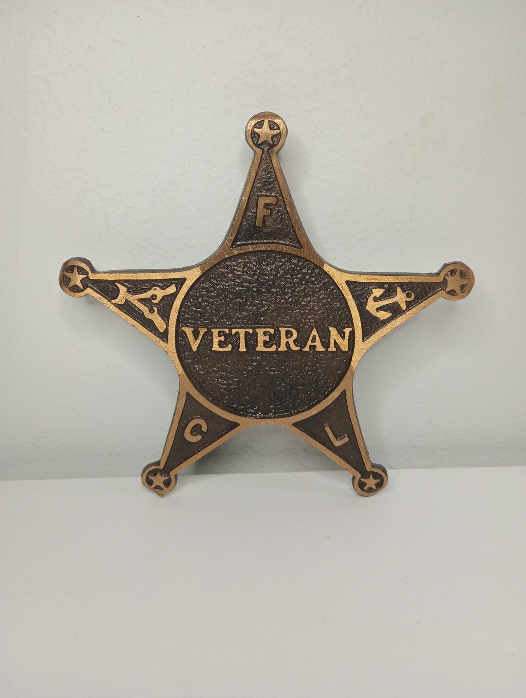Vintage Cast Bronze Veteran Grave Marker, 6 X 6 Etsy