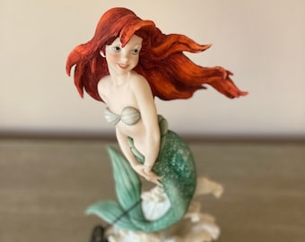 Vintage Giuseppe Armani La Sirenetta Ariel Figurine - Handmade Disney Princess Ariel Sculpture - Classic Disney The Little Mermaid Figurine