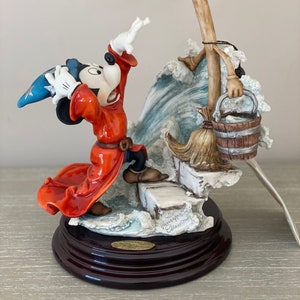 Giuseppe Armani Mickey Mouse Sorcerers Apprentice - Handmade Disney Mickey Sculpture - Classic Disney Figurine