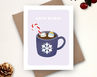 Cute Christmas Card Warm Wishes | Punny Christmas Card | Warm Wishes Card
