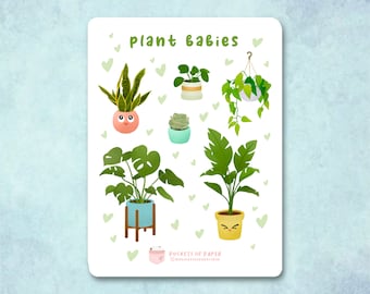 Cute Plant Sticker Sheet | Plant Babies Sticker Sheet