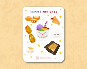 Cute Filipino Snacks Sticker Sheet | Filipino Merienda Stickers