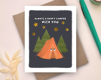 Cute Valentines Card | Funny Valentines Card | Happy Camper Valentines Card