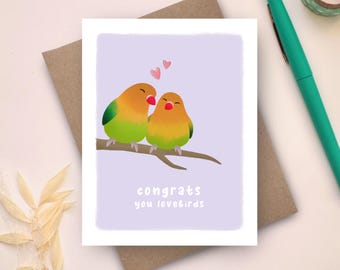 Congrats Lovebirds Card | Wedding Card | Engagement Card