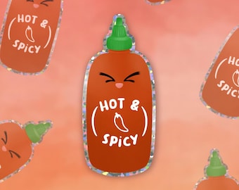 Glitter Hot & Spicy Sticker | Cute Hot Sauce Sticker