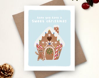 Punny Christmas Card | Cute Christmas Gingerbread House Card