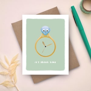 Funny Wedding Card | It’s About Time Cute Engagement Card