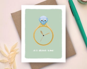 Funny Wedding Card | It’s About Time Cute Engagement Card