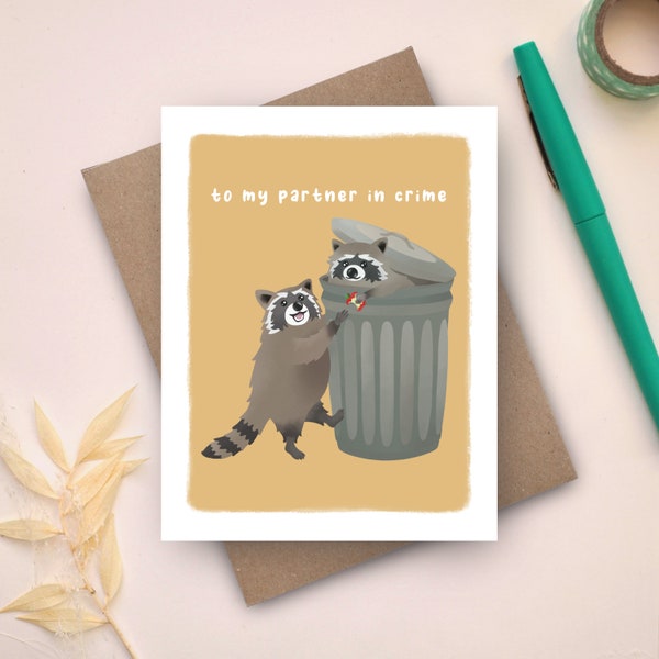 Funny Valentines Card | Galentines Card | Partner In Crime | Valentines Day Gift