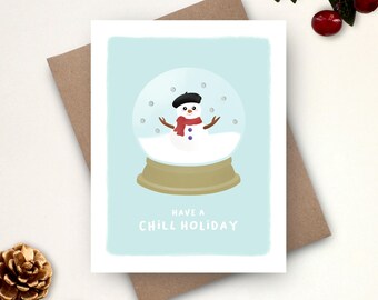 Cute Snowman Holiday Card | Snowman Christmas Card | Chill Holiday Card