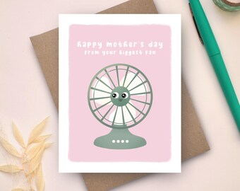 Punny Mother’s Day Card | Cute Mothers Day Card | Biggest Fan Card For Mom