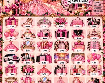 Save for My Sweet 16 – Digital Printable Savings Challenge