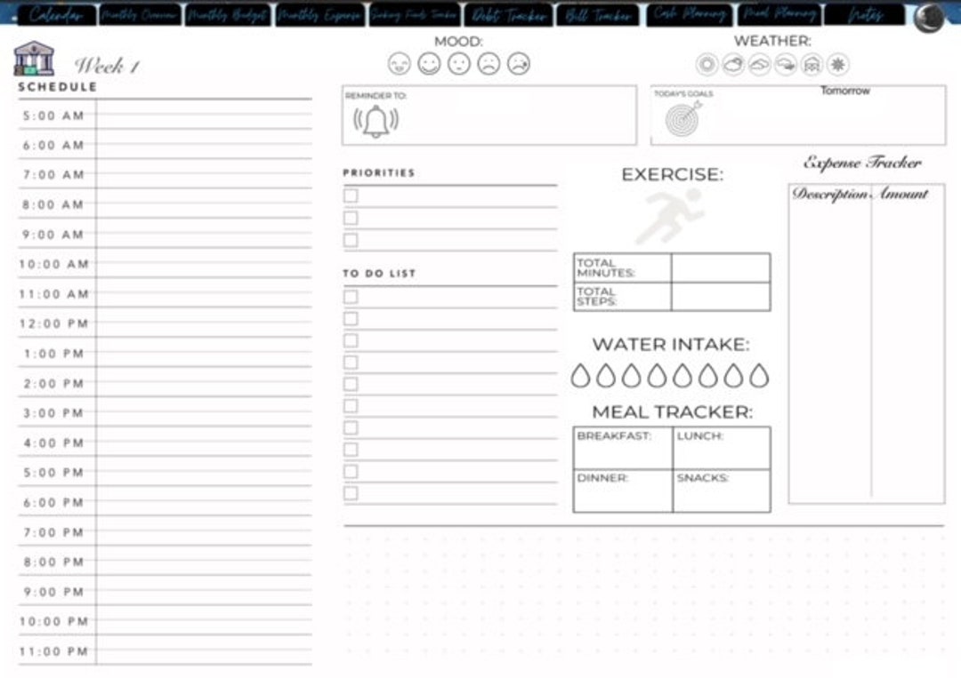 Luxury Moon Digital Planner- Goodnotes Planner - Etsy