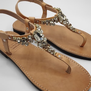 Sandals, Wedding sandals, Leather sandals, Greek sandals, Leather sandals women, Embellished
