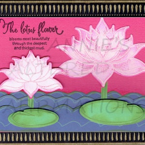 Geschenk Kunst Karten-positive Affirmation Wand Dekor-druckbare Download-Digital Bild von Original handgemachte inspirierende Multimedia-Kunst-Lotus-Liebe